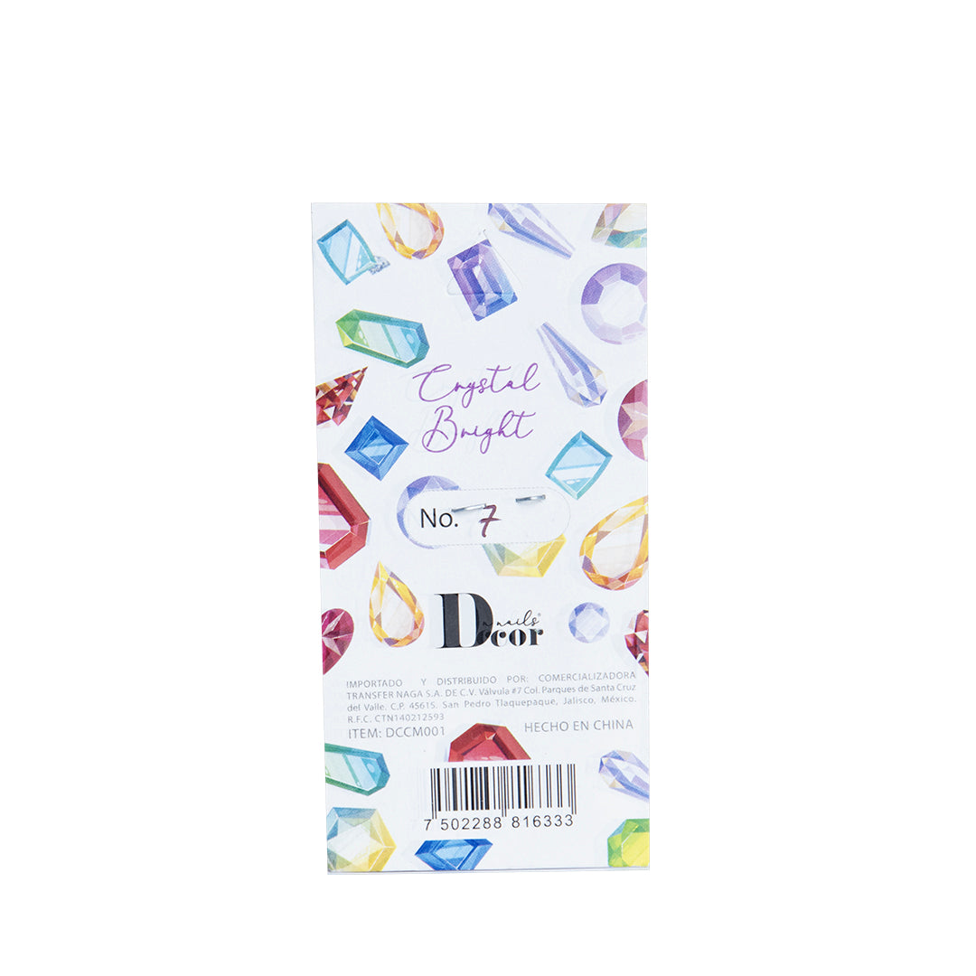DECOR NAILS Crystal Bright #7 COLORES ROSAS TAMAÑOS MIX
