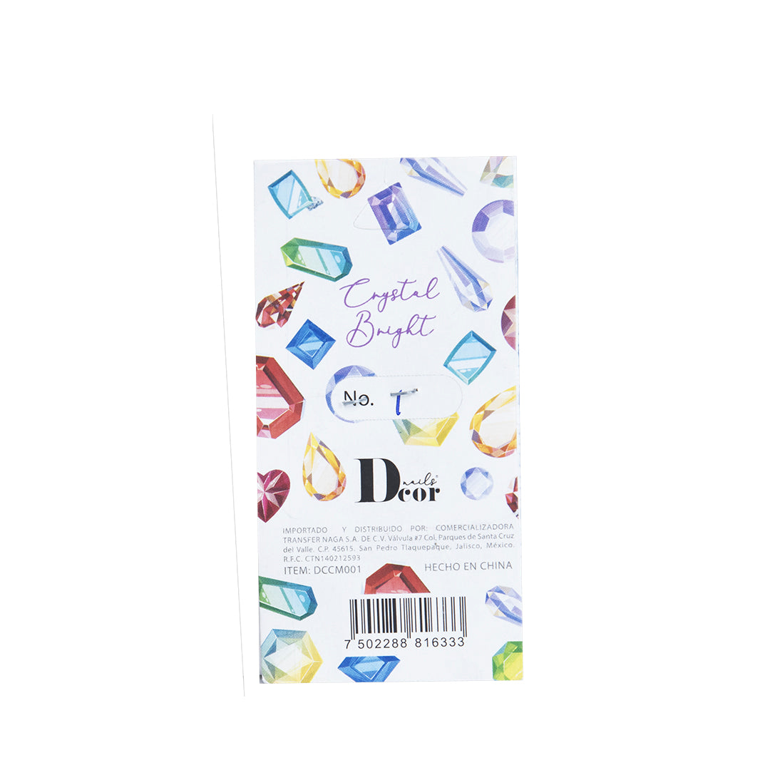 DECOR NAILS Crystal Bright #1 COLORES CRISTAL TAMAÑOS MIX