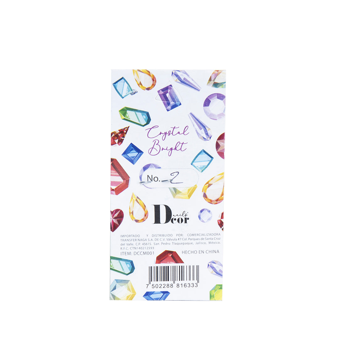 DECOR NAILS Crystal Bright #2 COLORES CAFÉ/CAMEL TAMAÑOS MIX
