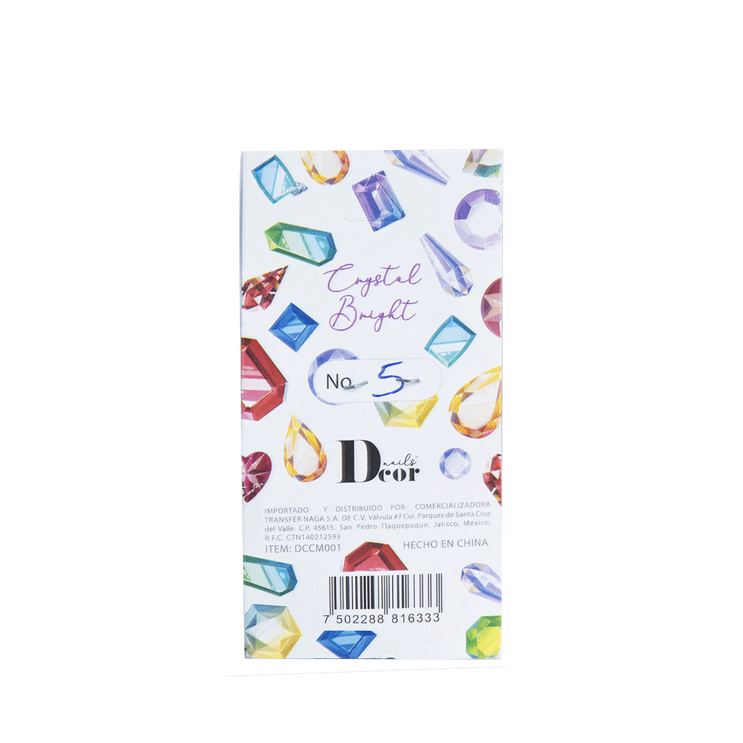 DECOR NAILS Crystal Bright #5 COLORES METALICOS TAMAÑOS MIX