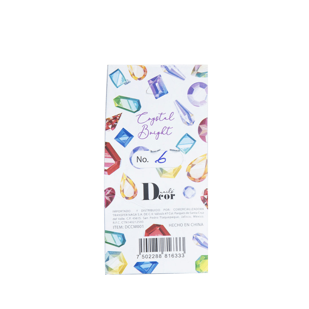 DECOR NAILS Crystal Bright #6 COLORES VERDES TAMAÑOS MIX